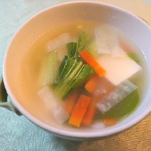 あっさり優しい青梗菜と大根の中華スープ